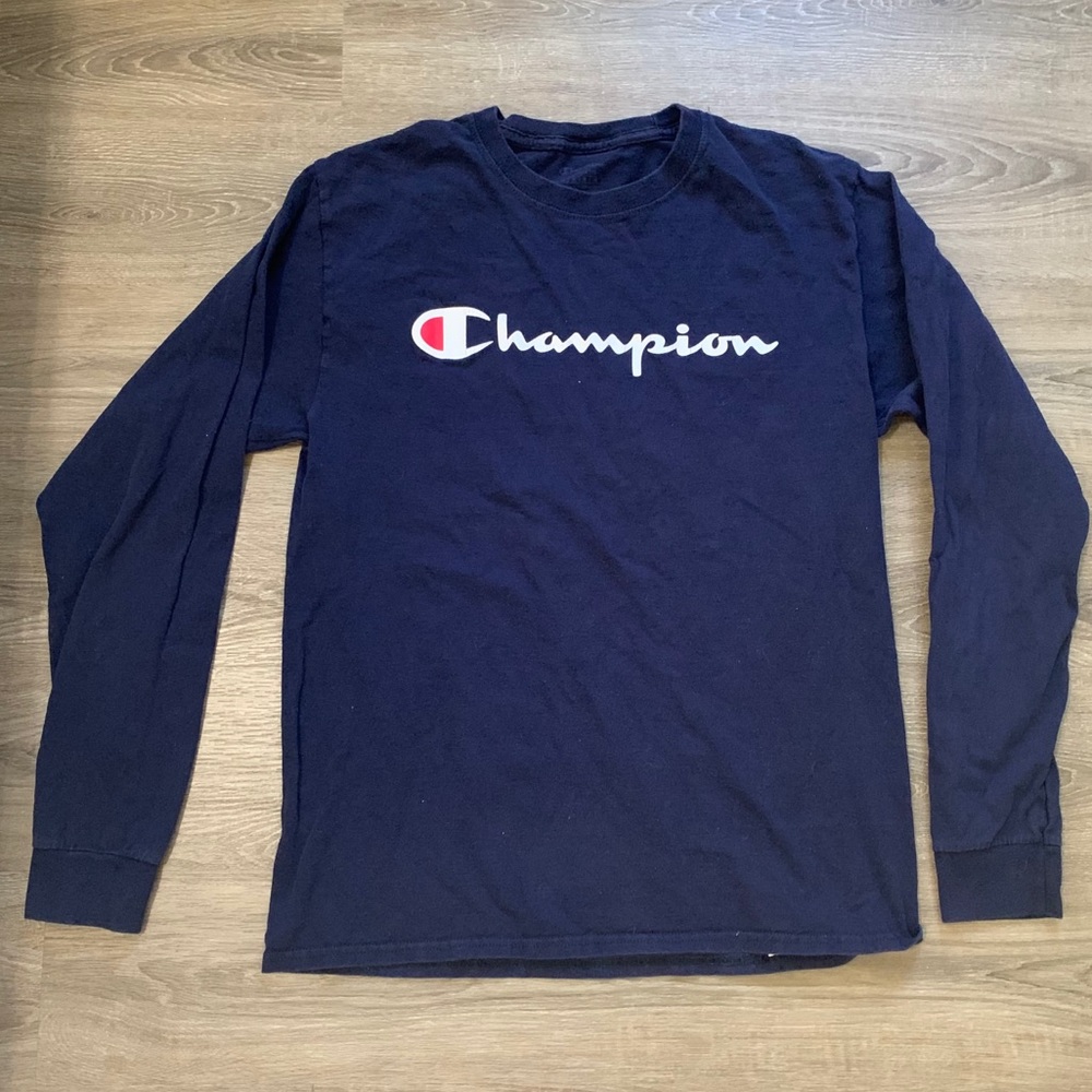 Navy blue champion love sleeve